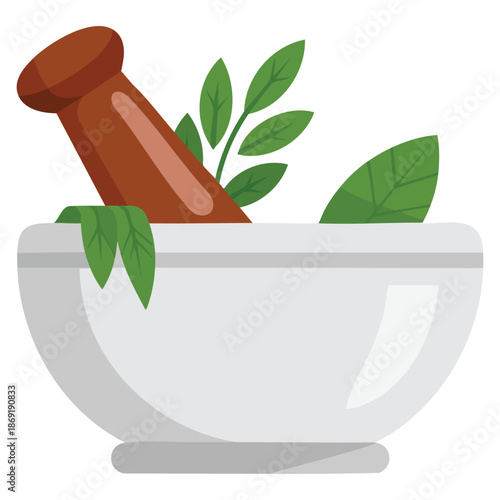 Vector illustration of modern pestle mortar icon design suitable for kitchen cooking preparation herbal medicine and culinary themed creative projects