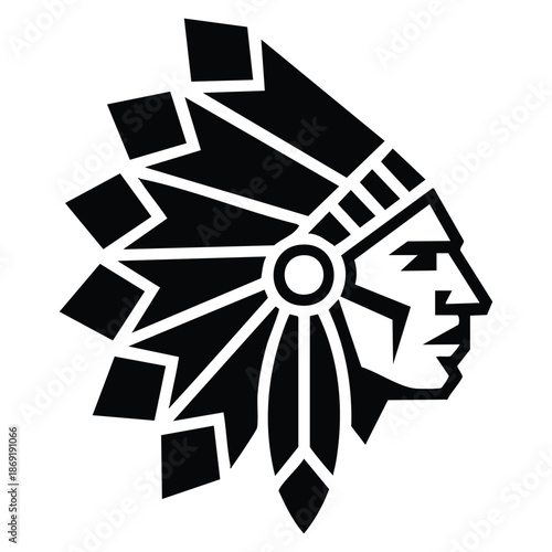 Vector illustration of Native American icon logo ideal for cultural heritage, traditional symbol, badge, branding, or creative identity designs
