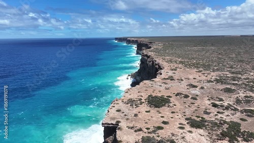 Aerial footage of Bunda Cliffs Nullabor South Australia