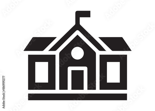 School building icon, School building solid Vector