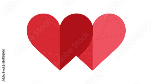 Red Geometric Heart Shape Illustration