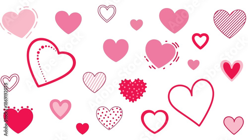 Pink Hearts Pattern - Valentine's Day, Love, Romance, Cute & Whimsical Symbols
