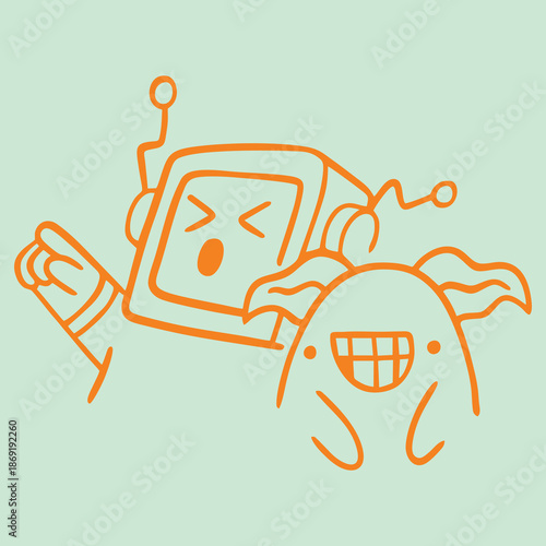 Cute Colorful Hand-Drawn Monster Doodles