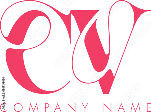 Creative Abstract Initial Letter CV Logo Design