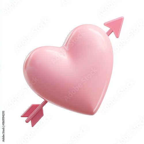 Pink heart pierced by arrow clip art icon cupid arrow
