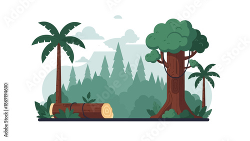 Deforestation's stark silhouette: A visual commentary on the effects of environmental destruction.