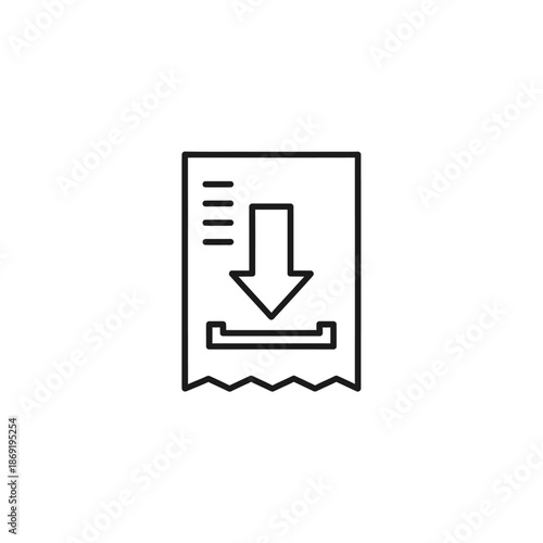 Close-up of a Receipt with Download Icon for Digital Transaction Concept