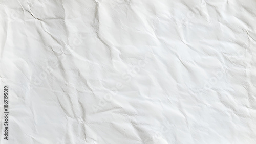 Crumpled paper texture. Realistic white crumpled paper background. Horizontal wrinkled empty notepad sheet. Vector illustration.