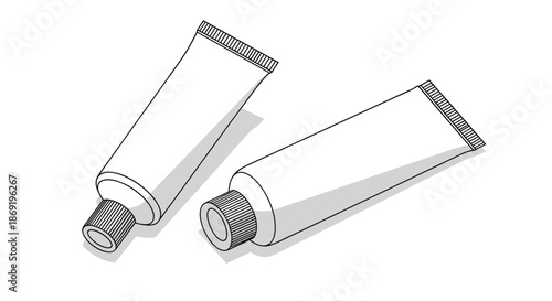 Two tubes of cream or ointment like medicine or paint shown in a clean line art style with subtle shading.