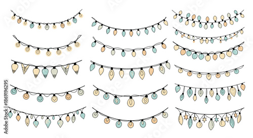 Wide collection of various decorative string light designs for festive celebrations, holidays, or home decor.
