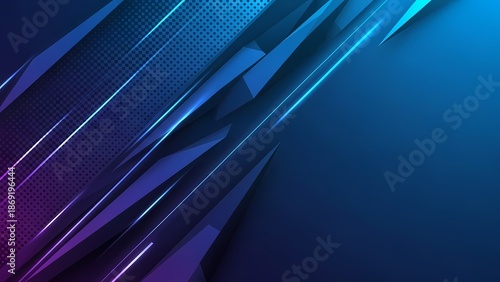 青色の幾何学的形状上の抽象的な光沢のあるデザインテクスチャ