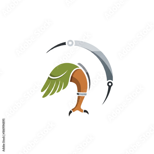 Cartoon Grim Reaper Scythe Illustration Design.