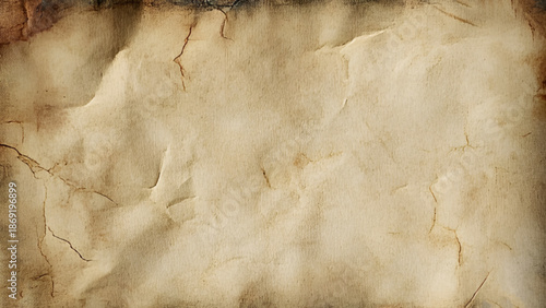 Crumpled Old Paper Texture Background. Brown folded parchment vintage paper sheet with space for text