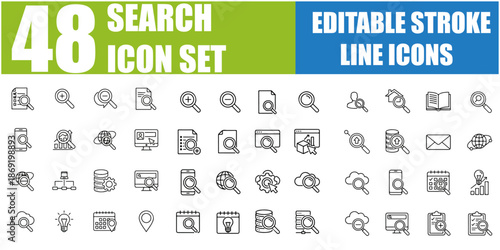 Search Icon Set - Magnifying Glass Icon Collection