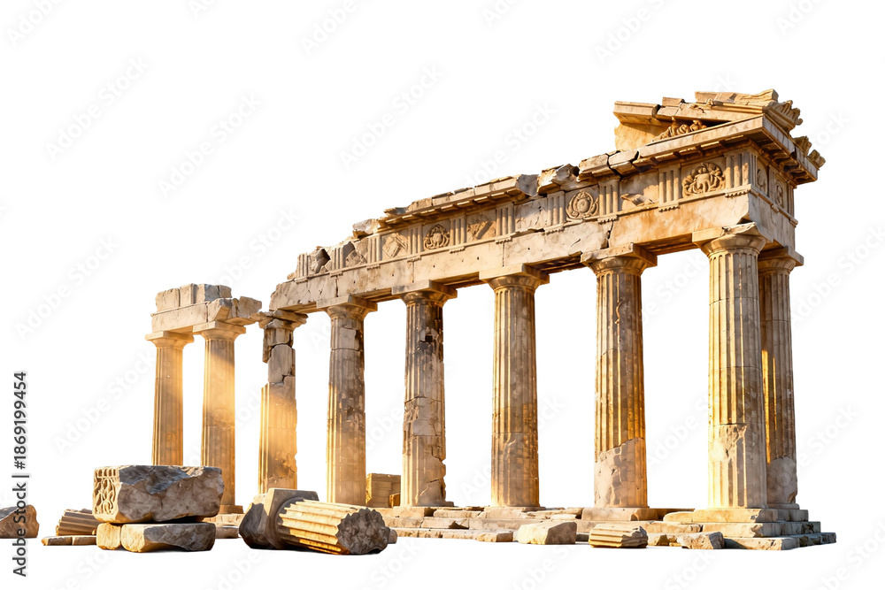 Fototapeta premium Ancient Greek Temple Ruins with Columns