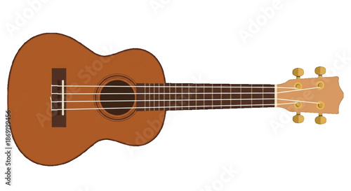 Acoustic Ukulele Instrument Illustration - Four-Stringed Musical Harmony