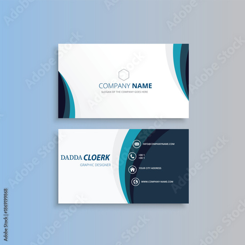 Modern Blue Abstract Corporate Business Card Design Template Vector Illustration