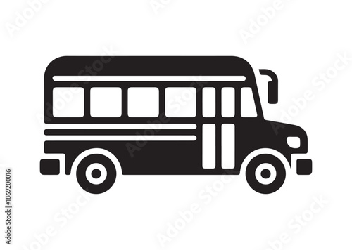 School bus icon, School bus solid Vector
