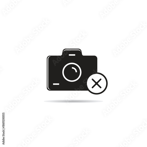 camera with wrong mark icon vector illustration