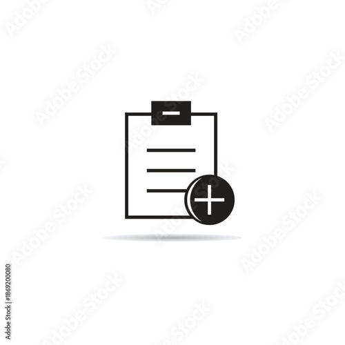 clipboard document and add icon vector illustration