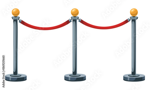 Vector illustration of queue stands on a white background suitable for crowd control waiting lines or organized line formation creative designs