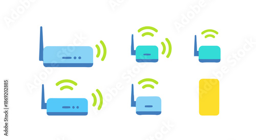 Collection of virtual reality and augmented reality headset icons.