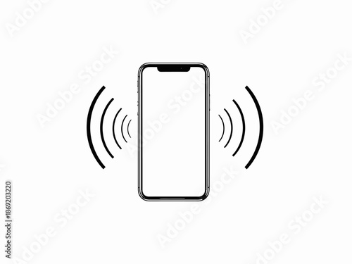 A smartphone with sound waves coming out of it