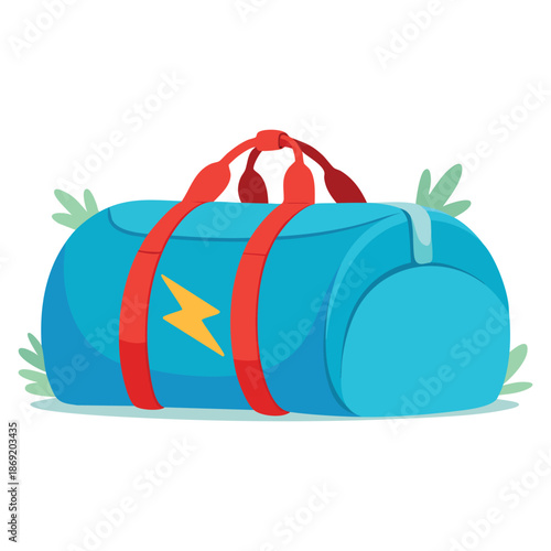 Vector illustration of travel bag with handle and zipper perfect for luggage packing vacation travel and adventure concept artwork