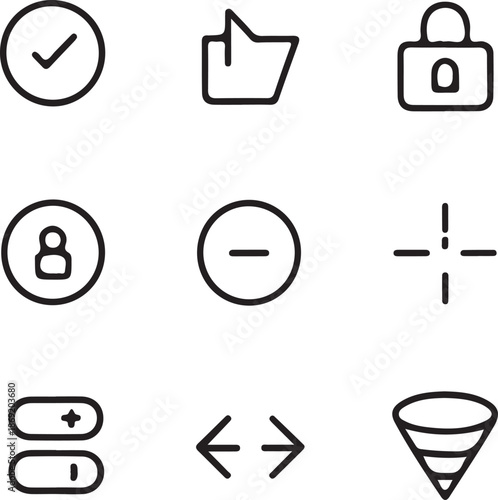 UI Icon Sheet Pack Modern Flat Icons for Web & App Design