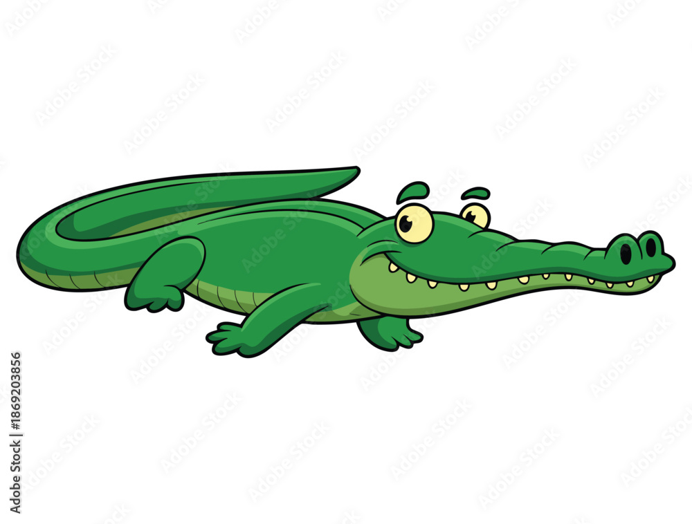 Obraz premium Vector illustration of wild crocodile isolated on white background suitable for reptile, jungle, wildlife, nature, and animal themed creative artwork
