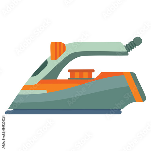Vector illustration of wireless electric iron household appliance ideal for ironing clothes home utility and domestic technology themed visuals