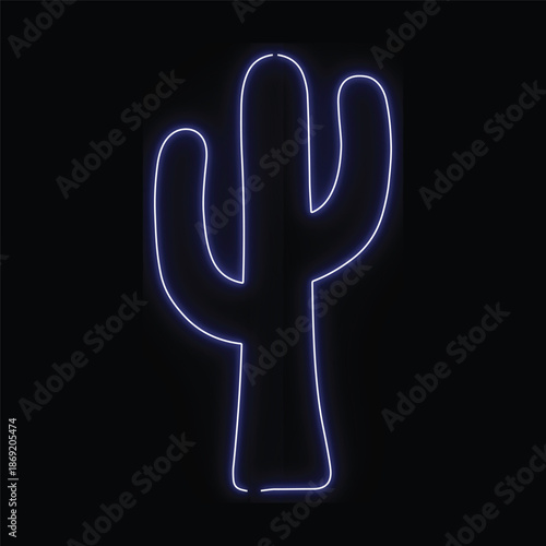 Bright blue neon outline of the number twelve on a black background
