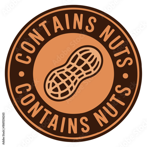 Vector logo template contains nuts free badge suitable for allergy safe food product clean label design natural packaging and health friendly branding artwork