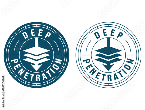 Vector logo template deep penetration label perfect for product branding packaging identity and clear professional label design theme