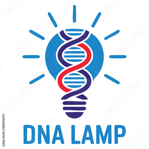 Vector logo template DNA lamp design using chromosome symbol perfect for science health and medical concepts with modern innovative branding appeal