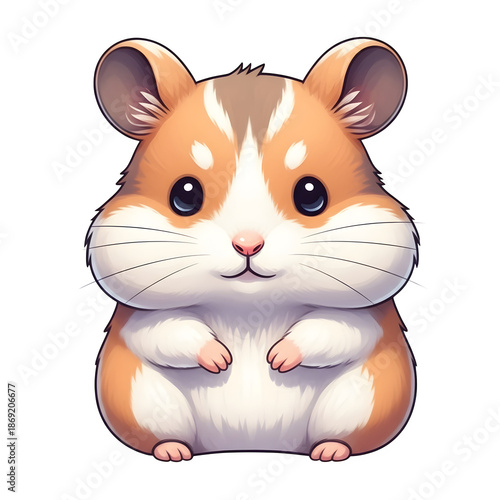 Cute hamster character isolated on transparent background
