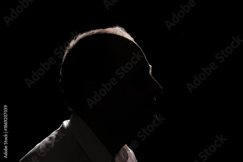 Wallpaper Mural Portrait of an Iranian man whose face is not visible with a black background Torontodigital.ca