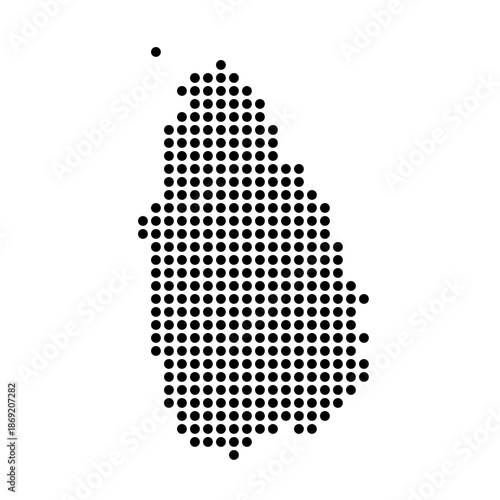 Sri Lanka country dotted map. Black spot pixel illustration isolated on white background. Vector circle mosaic.