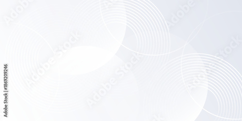 Wallpaper Mural Lines simple white background with white circle lines. Digital future technology modern Torontodigital.ca