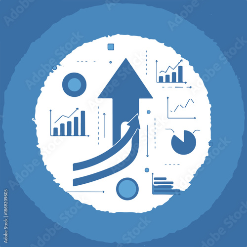 Market growth and data analysis abstract background.eps