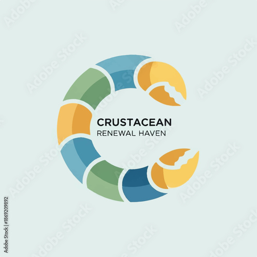 Crustacean Renewal Logo with Colorful Shells.
