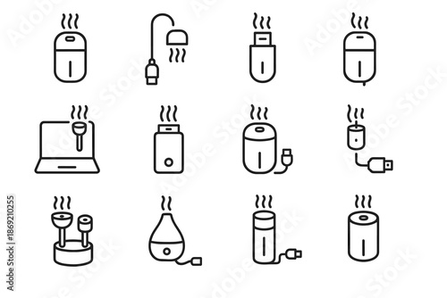 Tool cylinder icons input humidifier vector compact power usb icon stick