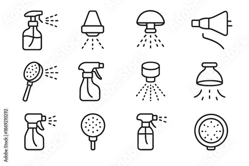 Garden vector soft ultra spray fine icon nozzle droplet tools calming