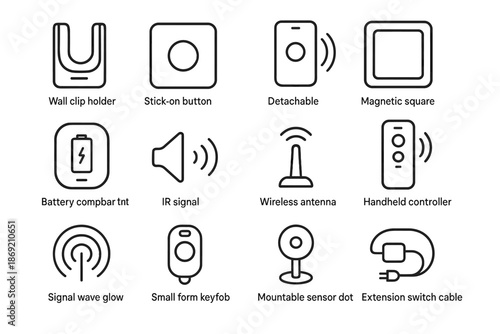 Glow controller icon extension beam back vector switch clip keyfob wave remote