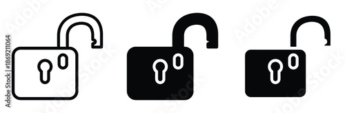 Secure lock icons for protection and safety online,Lock icon set. Padlock and open closed. Locked and open icon. Security symbol. Vector illustration.