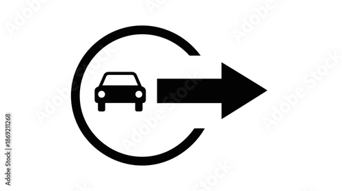 Car entry point icon with right arrow and circle frame.