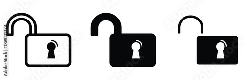 Secure lock icons for protection and safety online,Lock icon set. Padlock and open closed. Locked and open icon. Security symbol. Vector illustration.