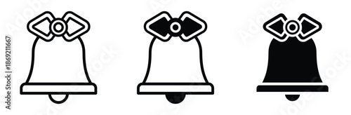 Bell icons in modern line style for notifications and alerts,Bell icon. Colored vector illustration.Notification bell flat and line icon set. Mobile, 