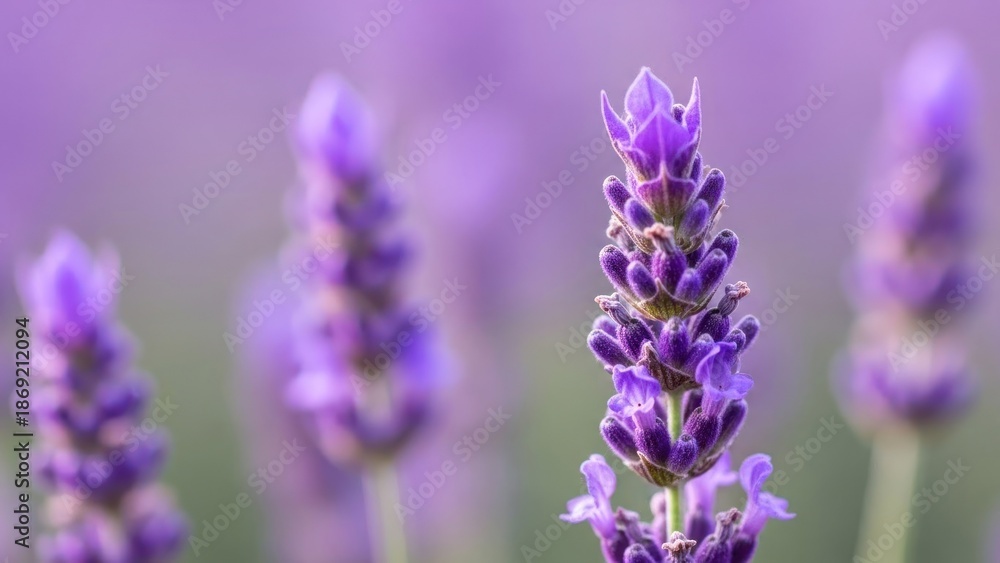 Fototapeta premium Purple lavender flowers in a field.