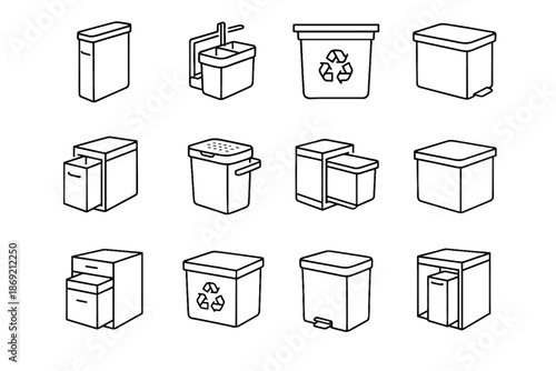 Hidden waste fit box sink trash icon bin odor garbage bins tub